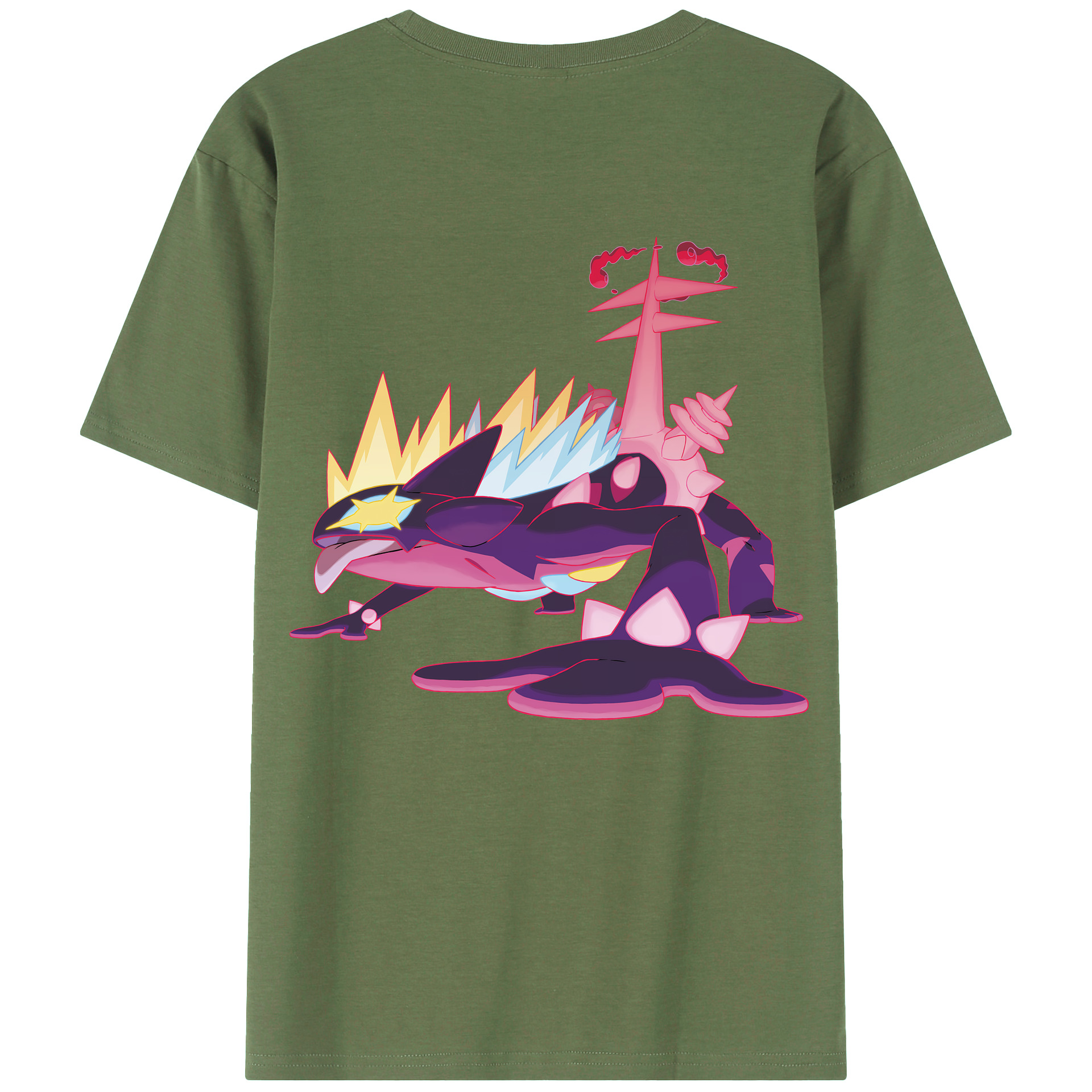 （画像用） ポケットモンスター Pokémon 綿100％ メンズ半袖Tシャツ（バックプリント） 通気性